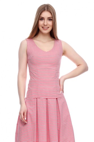 Top rosso righe taglia 2 - rosso,