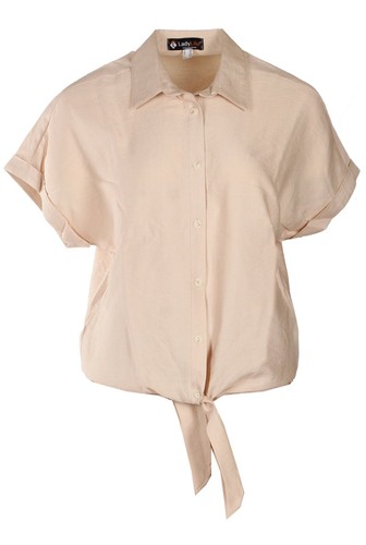 Blusa lino con cravatte - in,