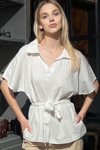 Blusa gialla con - , colletto